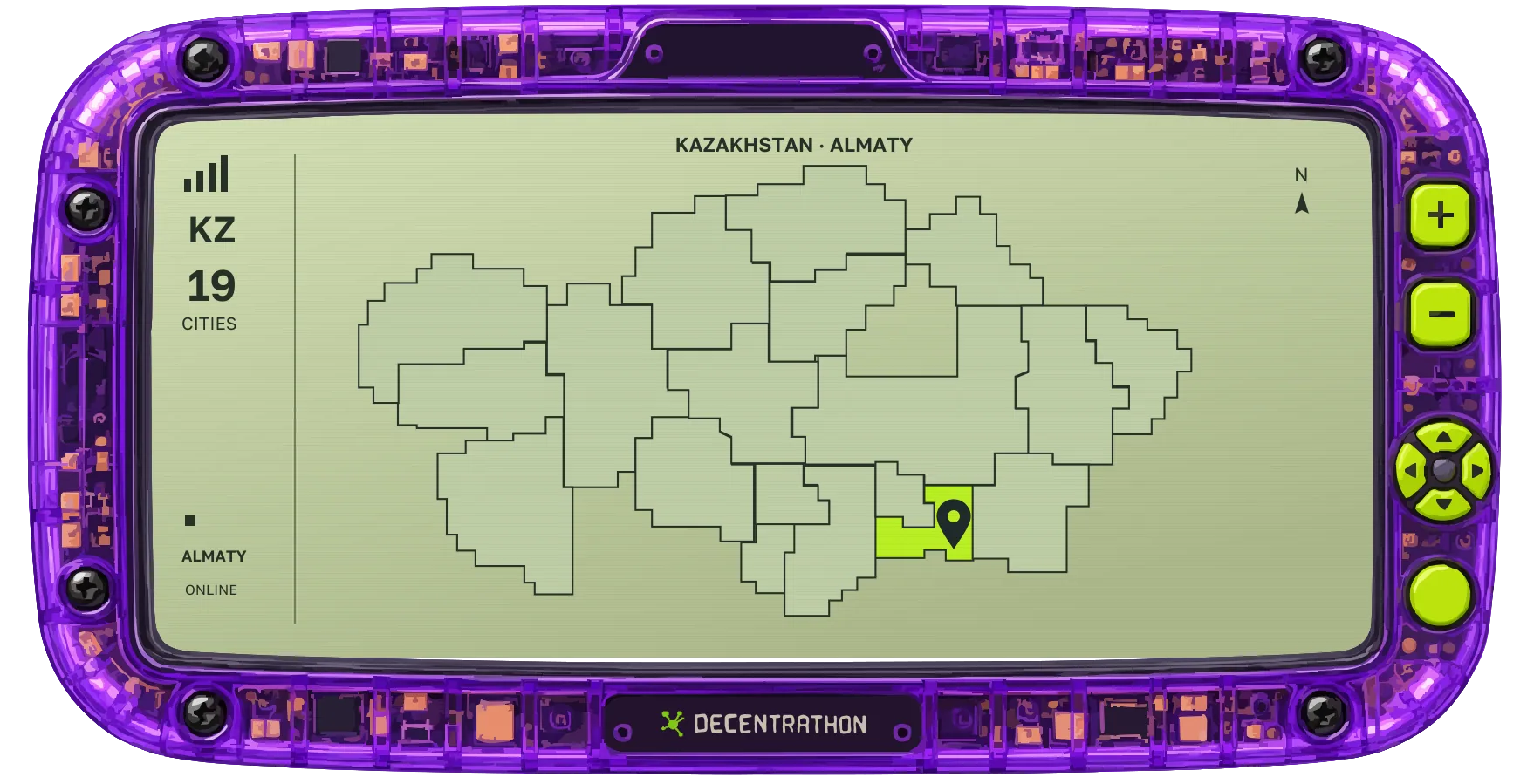 Map of Kazakhstan: Almaty